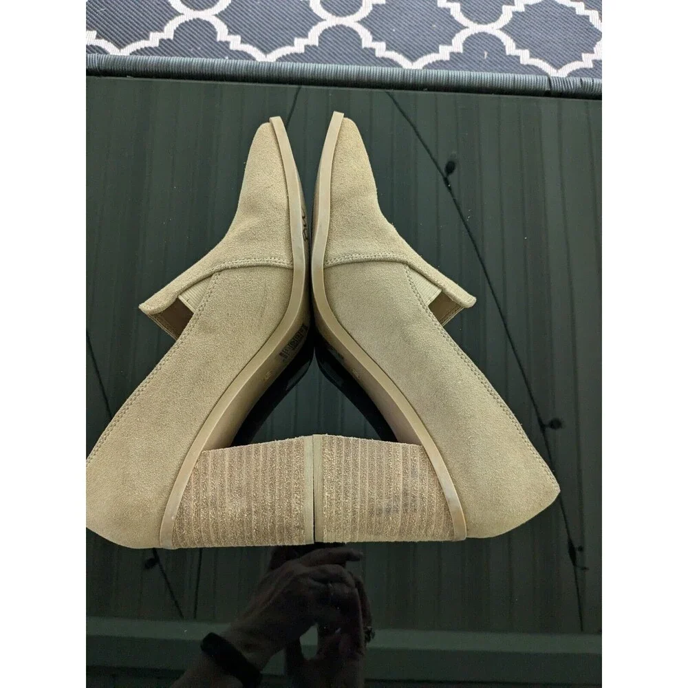 Joie Shoes Womens Sz 9.5 Wevenly Casual Comfort Tan Suede Block Heels Academia